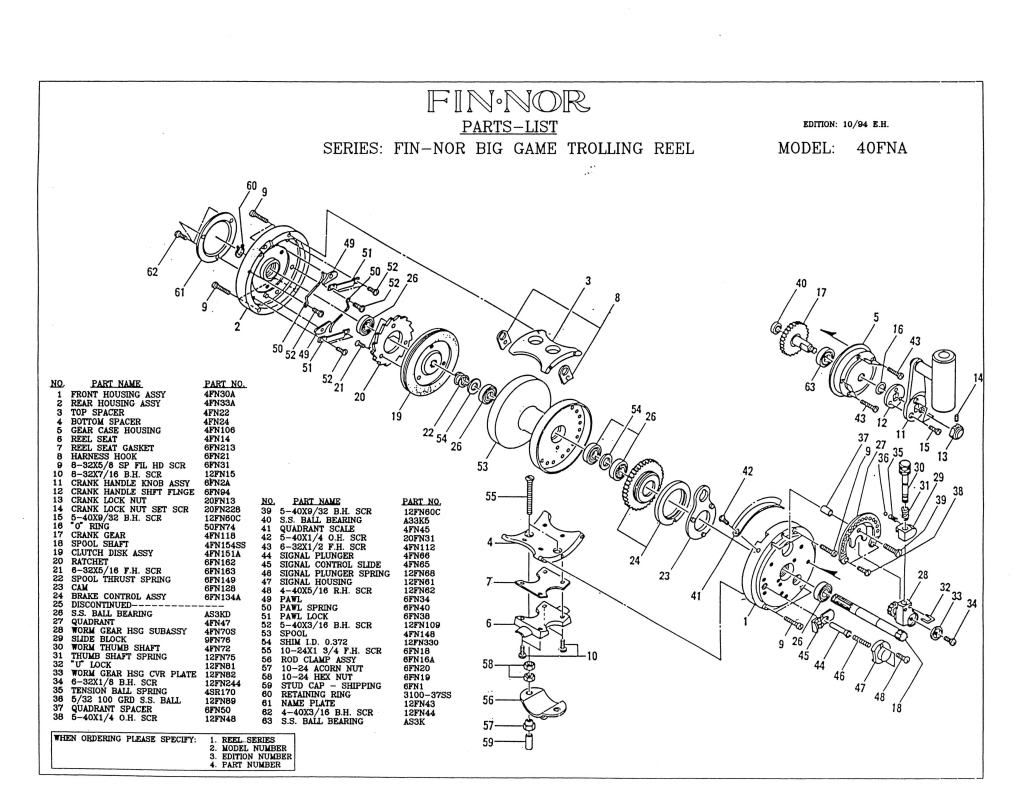 I need a part for a # 4 A 40 Fin Nor trolling reel Reel I need a part for a # 4 A 40 Fin Nor trolling reel Reel